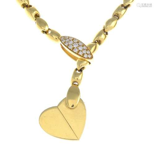 PIAGET - a diamond 'Deformation Heart' necklace. The