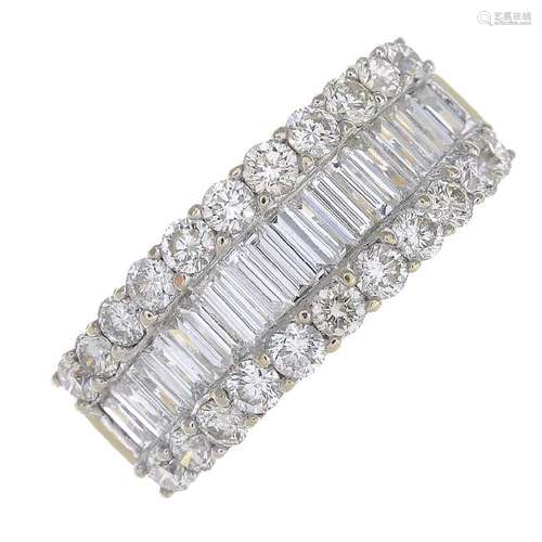 A diamond half eternity ring. The graduated