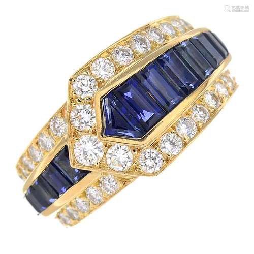 VAN CLEEF & ARPELS - an 18ct gold sapphire and diamond