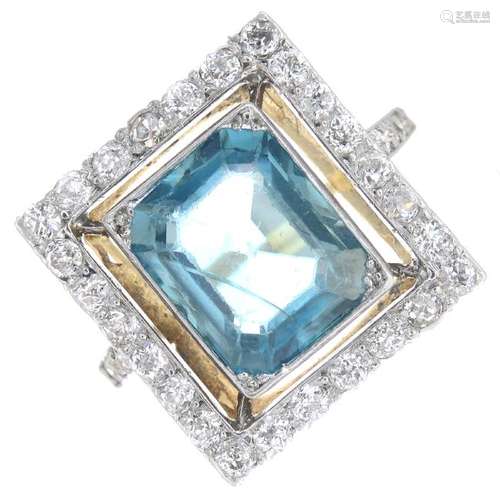 An early 20th century gold and platinum, zircon and