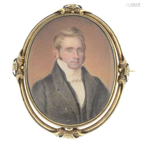 An early 19th century 12ct gold portrait miniature