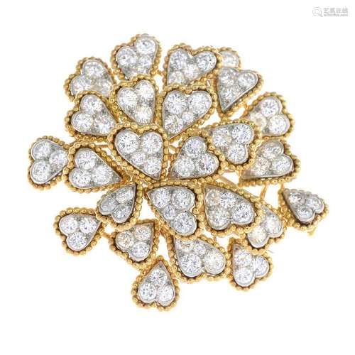 VAN CLEEF & ARPELS - a 1970s platinum and 18ct gold