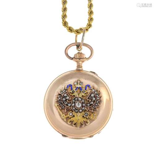 An early 20th century 14ct gold diamond and enamel