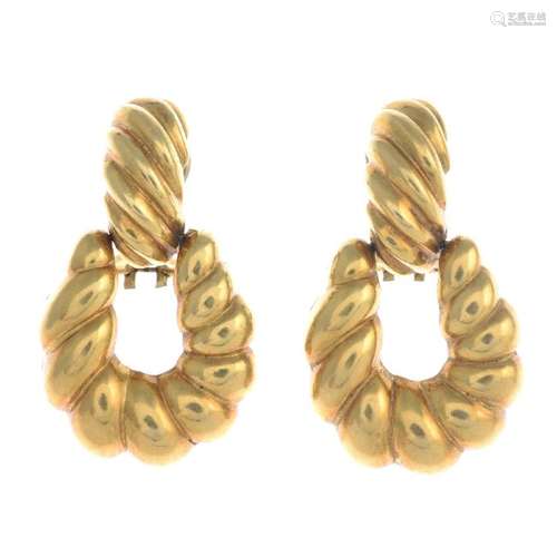 BUCHERER - a pair of earrings. Each designed as a