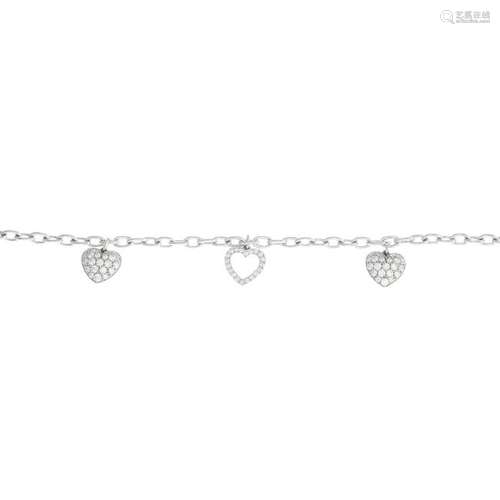 TIFFANY & CO. - a platinum diamond bracelet. The oval