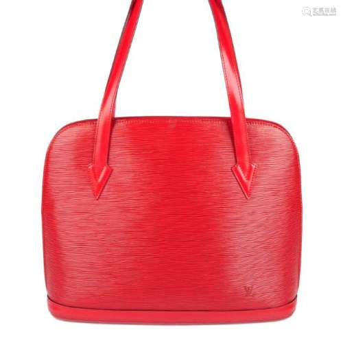 LOUIS VUITTON - a red Epi Lussac handbag. Designed with