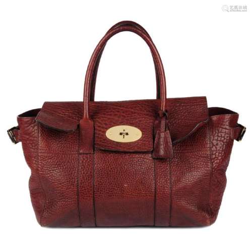 MULBERRY - a textured Oxblood Bayswater Buckle handbag.