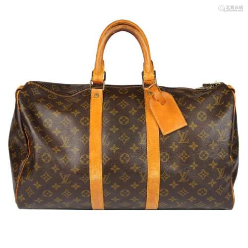 LOUIS VUITTON - a Monogram Keepall 45 luggage bag.