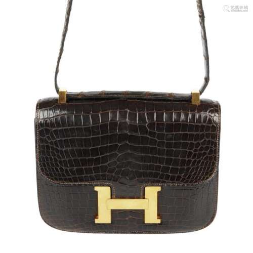 HERMÈS - a 1978 crocodile Constance handbag. Crafted