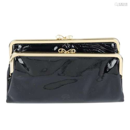 ANYA HINDMARCH - a patent leather dual purse. Featuring