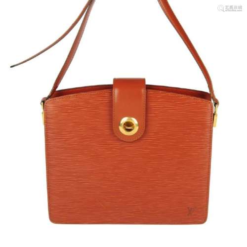 LOUIS VUITTON - a tan Epi handbag. Designed with a