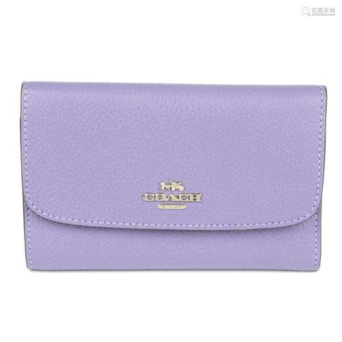 COACH - a purple pebbled Medium Envelope wallet.