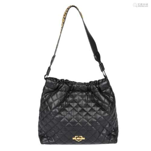 LOVE MOSCHINO - a quilted black handbag. Featuring a