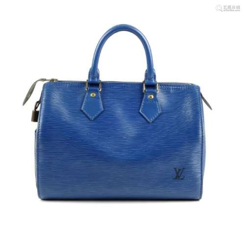 LOUIS VUITTON - a blue Epi Speedy handbag. Designed