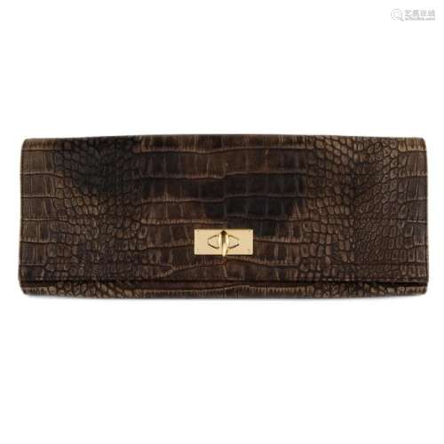 GIVENCHY - a croc embossed leather Shark Tooth long