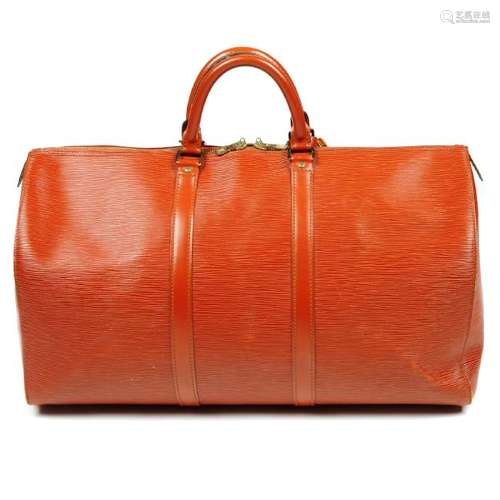 LOUIS VUITTON - a tan Epi Keepall 50 luggage bag.