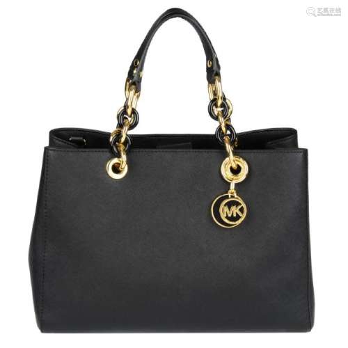 MICHAEL KORS - a black Saffiano handbag. Designed from