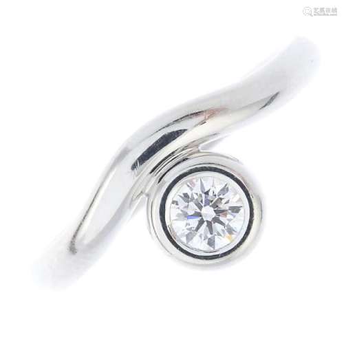 TIFFANY & CO. - a diamond single-stone ring. The
