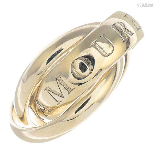 CARTIER - an 'Or Amour Et Trinity' ring. Comprising