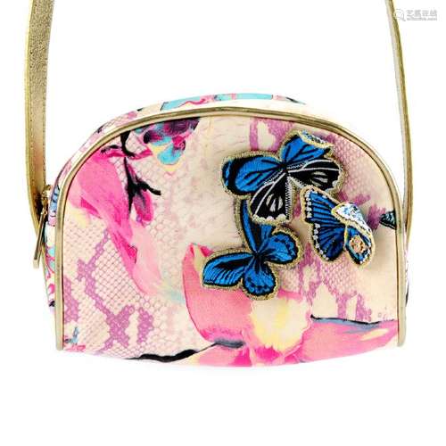 ROBERTO CAVALLI - a small butterfly canvas handbag and