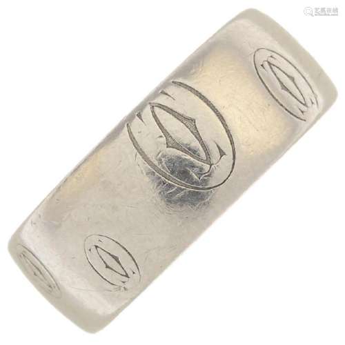 CARTIER - an 18ct gold 'Logo' ring. The band, with