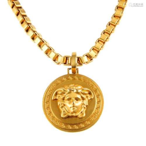 VERSACE - a medallion necklace. Featuring a