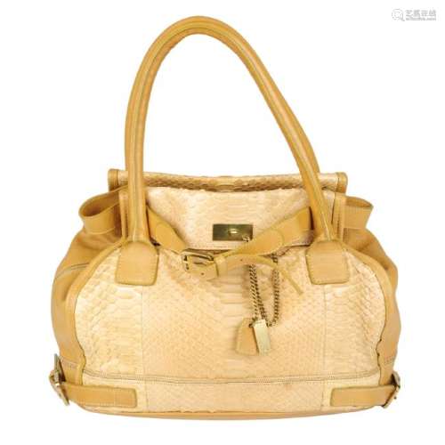 CHLOÉ - a python skin Marlow handbag. Featuring front