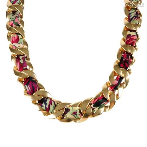 CHANEL - a woven chain link necklace. Designed as a