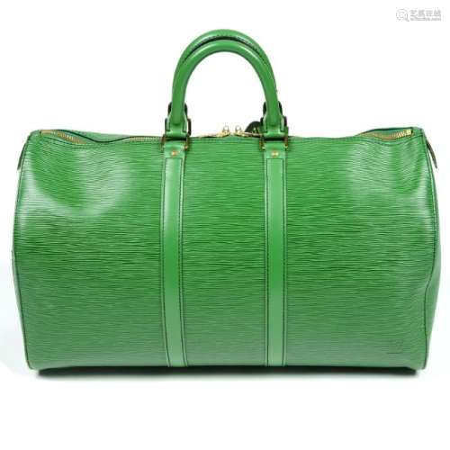 LOUIS VUITTON - a green Epi Keepall 45 luggage bag.