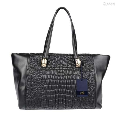 ROBERTO CAVALLI - a black faux leather Cavalli Class