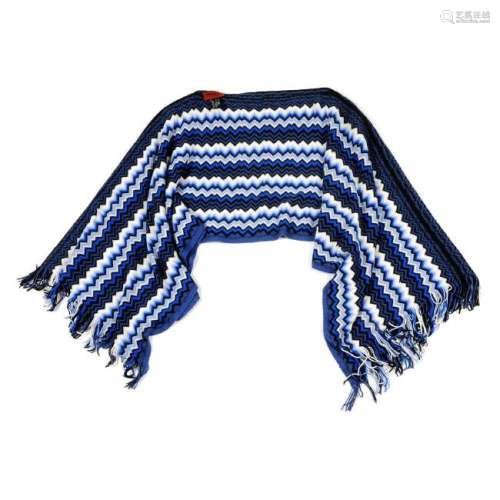 MISSONI - a poncho. Featuring maker's blue and white