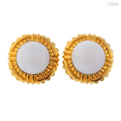 CHANEL - a pair of clip-on earrings. Each designed as