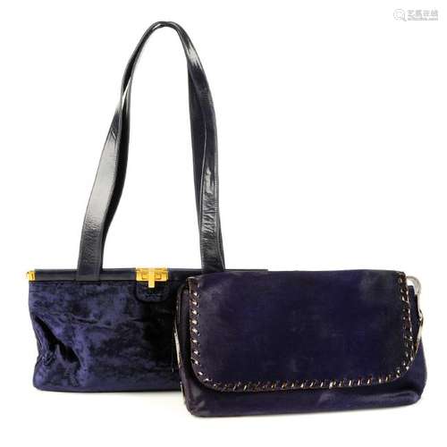 Two designer handbags. To include a purple pony skin