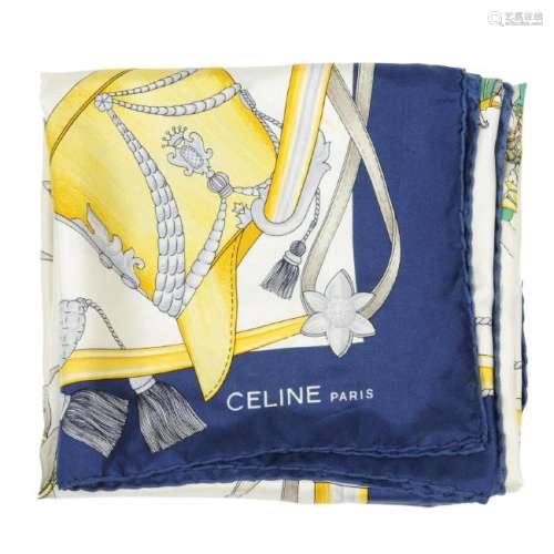 CÉLINE - a silk scarf. Featuring knights on horseback