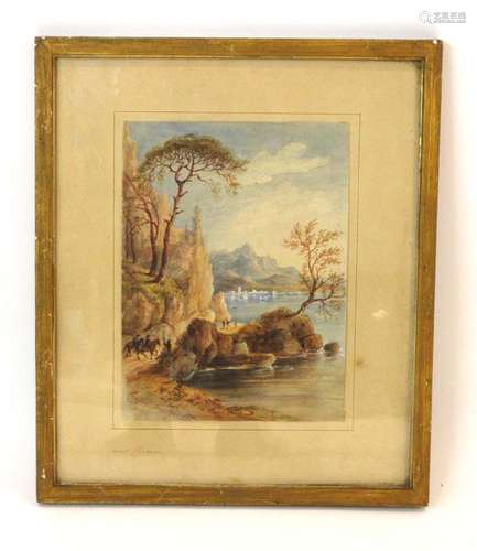 Cecilia Montgomery (1792-1879), A coastal Mediterranean landscape, signed and dated 1852,