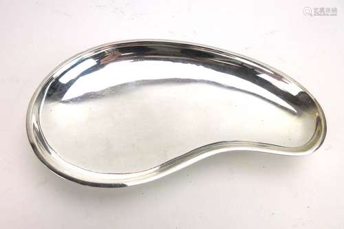 A Danish shallow silver dish of pear shaped form, w. 20.5 cm, 5.