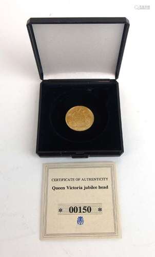 A cased Queen Victoria sovereign, Jubilee Head,