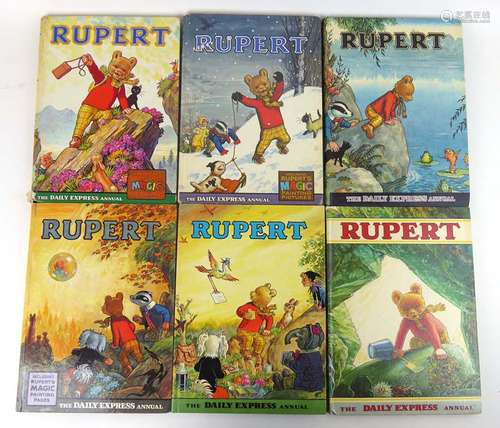 Rupert Annuals : Six volumes from 1964, 1967, 1968, 1969, 1971 & 1972.