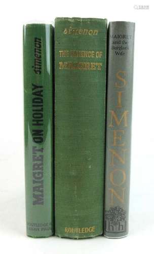 Georges Simenon, UK 1st. Editions : The Patience of Maigret, 1939; Maigret On Holiday, 1950.