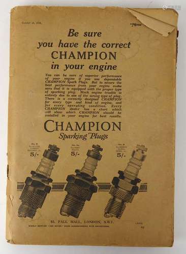 'The Motor' magazine. An original edition of Vol. LIV No.1399, Tuesday, October 16th. 1928.