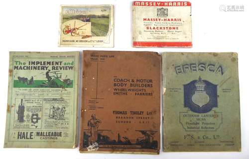 Farm & Agricultural Machinery Catalogues from the 1920s & 30s for Massey Harris, Blackstone, Albion,