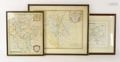 Bedfordshire Cartography : Blome R. : Mapp of Bedfordshire, C.1670.