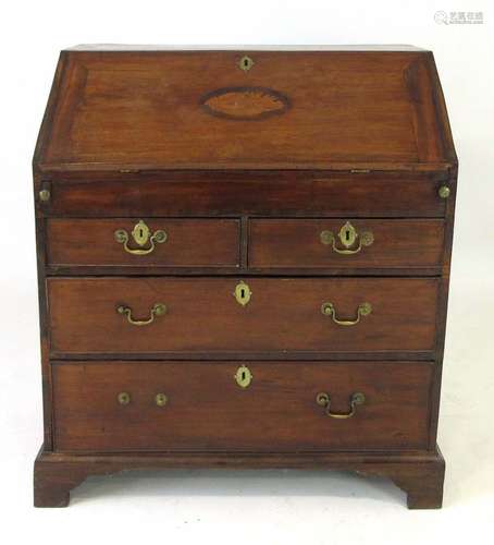 A 19th century mahogany and inlaid bureau,