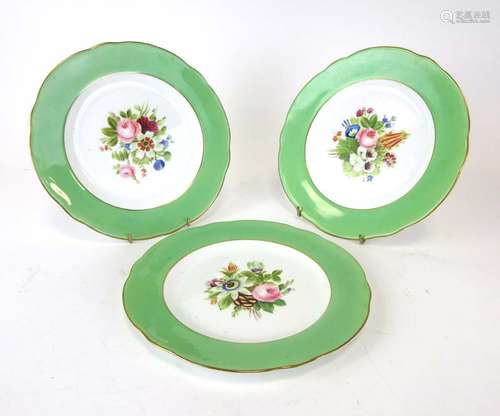 A set of eleven late 19th/early 20th century dessert plates,