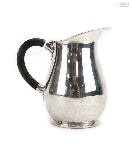 A Danish silver milk jug of ovoid form, Johannes Siggaard, Copenhagen 1937, h.