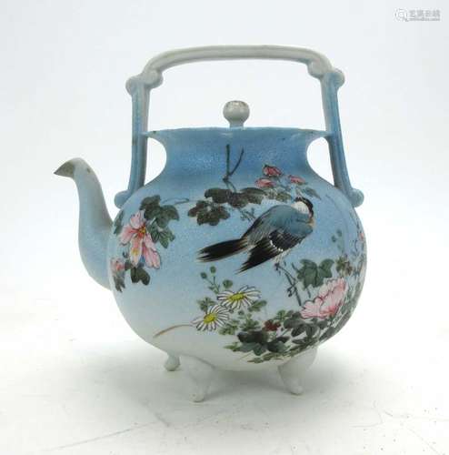 A Japanese Chubei Takeuchi 'Ishime Yaki' sharkskin teapot and cover, h.