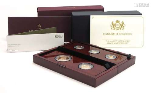 The Royal Mint 2018 Five-Coin Gold Proof set, No.