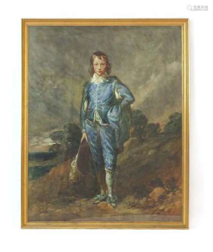 After Thomas Gainsborough (1727-1728), 'The Blue Boy', watercolour, unsigned,