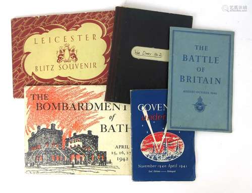 Commemorative UK Air Raid booklets : Leicester Blitz Souvenir; Bombardment of Bath April 25,26,27,