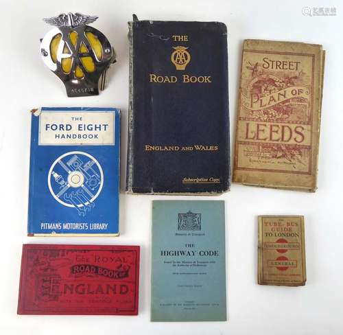 Automobilia : AA Subscription Road Book, 1925; Ford Eight Handbook,